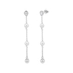 Marquise Light Shell Pearl Drop Earrings on white background