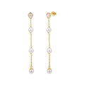 Marquise Light Shell Pearl Drop Earrings on white background