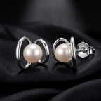 Orbit Shell Pearl Stud Earrings
