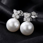Petal Spark Shell Pearl Stud Earrings