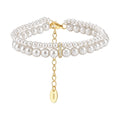 Pearl Duet Layered Bracelet on white background