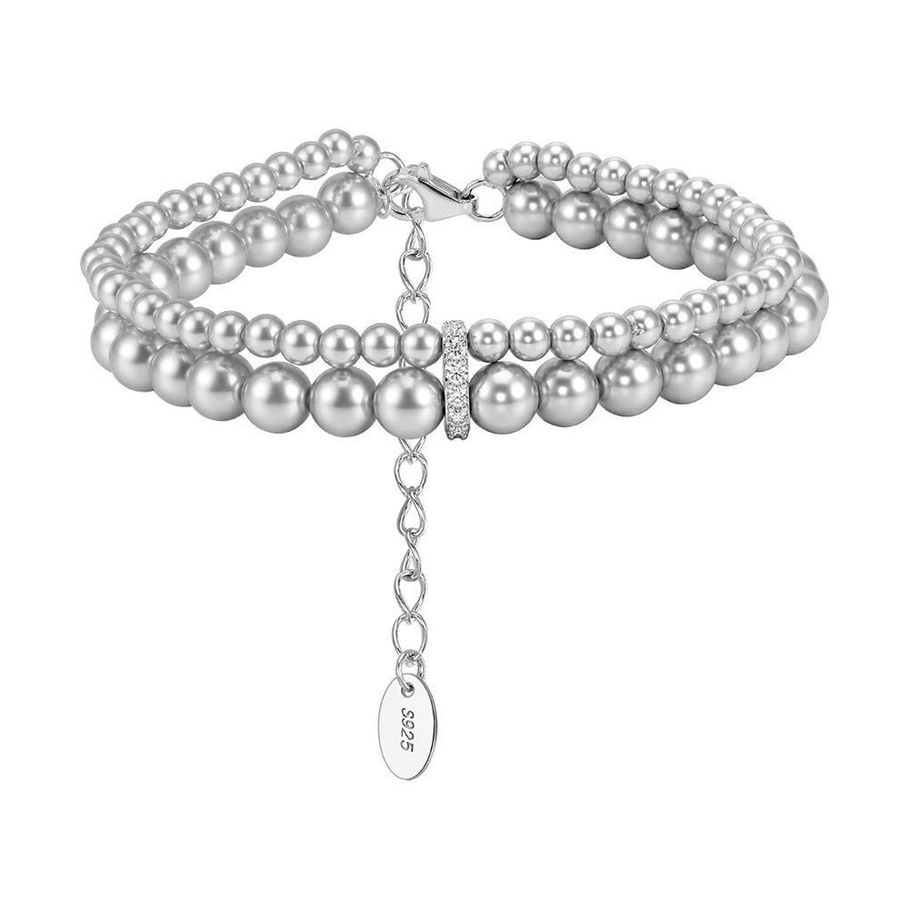 Pearl Duet Layered Bracelet on white background