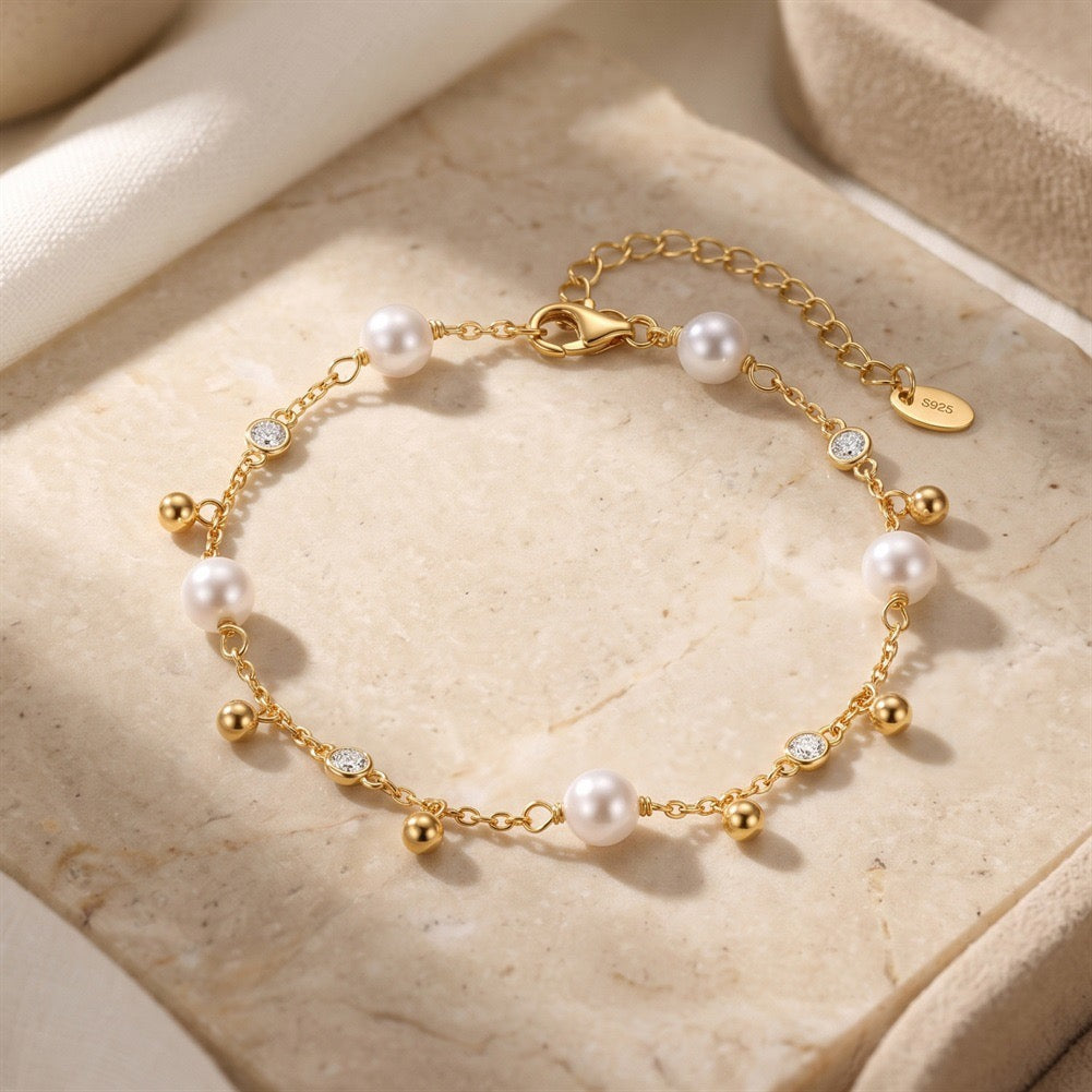 Dancing Pearl Charm Bracelet