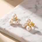 Pearl Trillium Stud Earrings