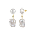 Pearl Reverie Baroque Drop Earrings on white background
