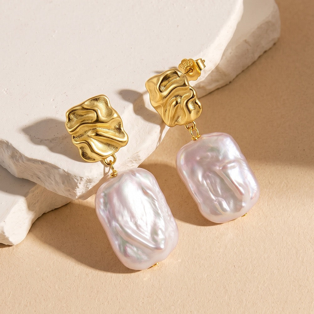 Molten Muse Baroque Pearl Earrings