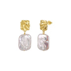 Molten Muse Baroque Pearl Earrings on white background