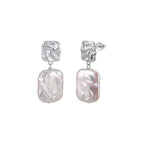 Molten Muse Baroque Pearl Earrings on white background