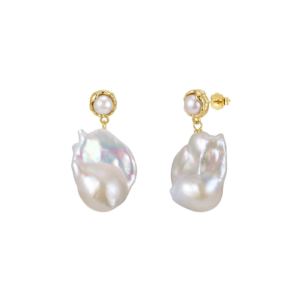 Pearl Heirloom Baroque Drop Earrings on white background