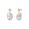 Pearl Heirloom Baroque Drop Earrings on white background
