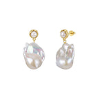 Pearl Heirloom Baroque Drop Earrings on white background