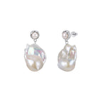 Pearl Heirloom Baroque Drop Earrings on white background