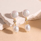 Pearl Poise Double Drop Earrings