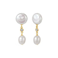 Pearl Poise Double Drop Earrings on white background