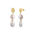 Aurora Tide Pearl Drop Earrings on white background
