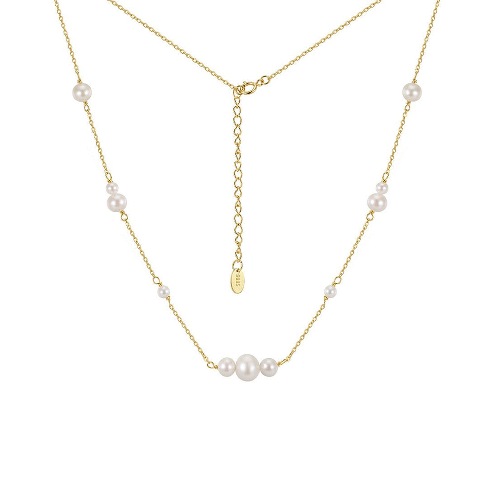 Pearl Constellation Layered Necklace on white background