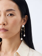 Pearl Waterfall Chain Earrings