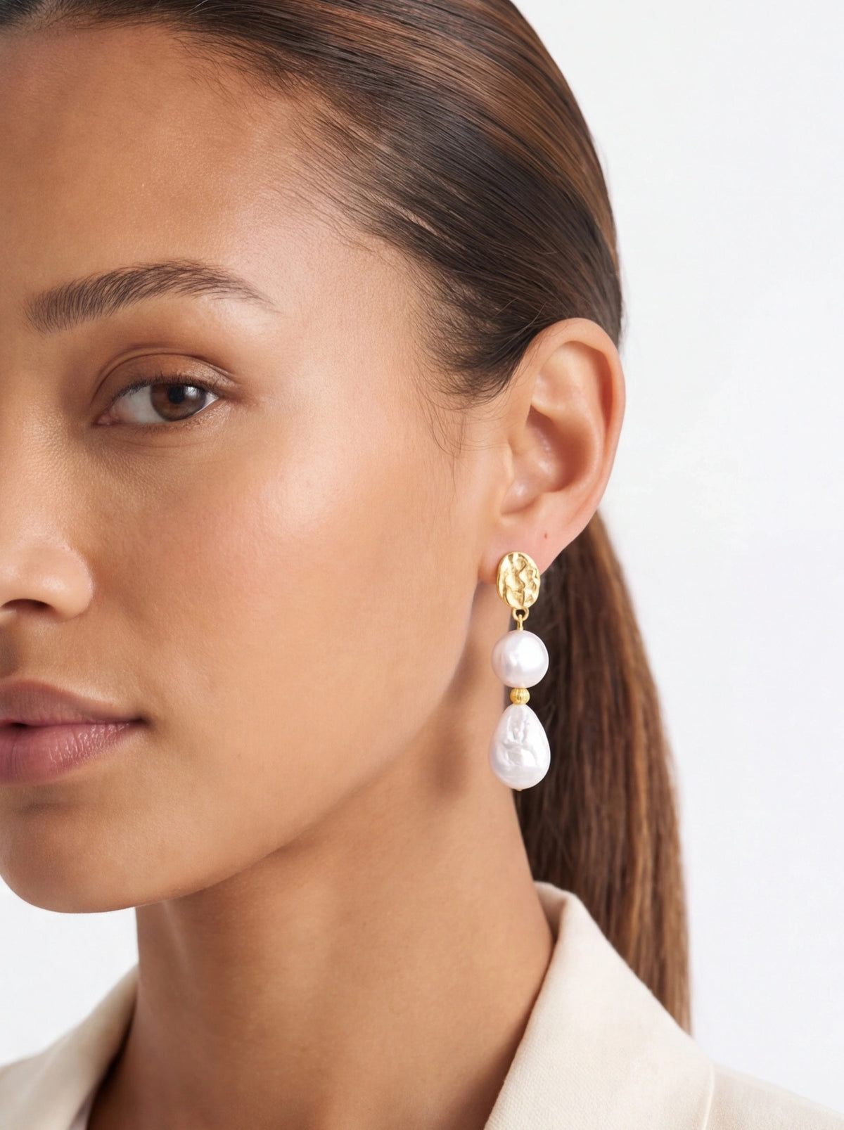 Aurora Tide Pearl Drop Earrings