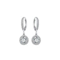 Circle of Forever – Sterling Silver & CZ Bridal Drop Earrings
