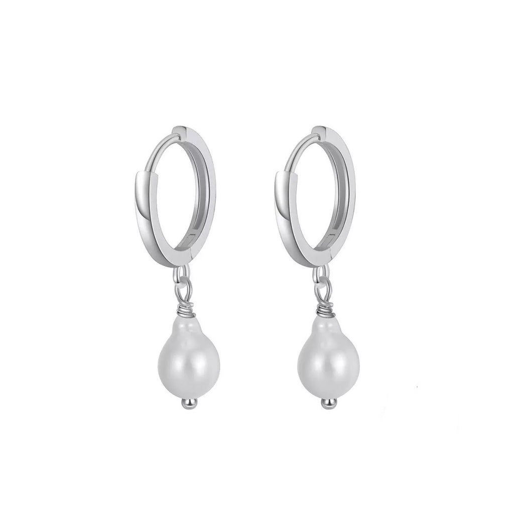 Lumi Teardrop Pearl Hoop Earrings product photo by Starlight