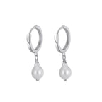 Teardrop Pearl Hoop Earrings Hoop Earrings