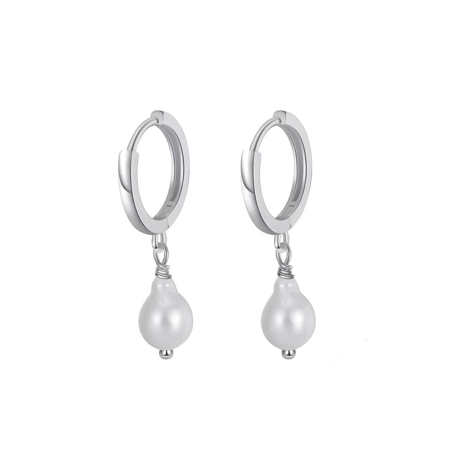 Lumi Teardrop Pearl – Gold Vermeil Hoop Earrings