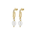 Celeste Link Pearl – Gold Vermeil Drop Earrings