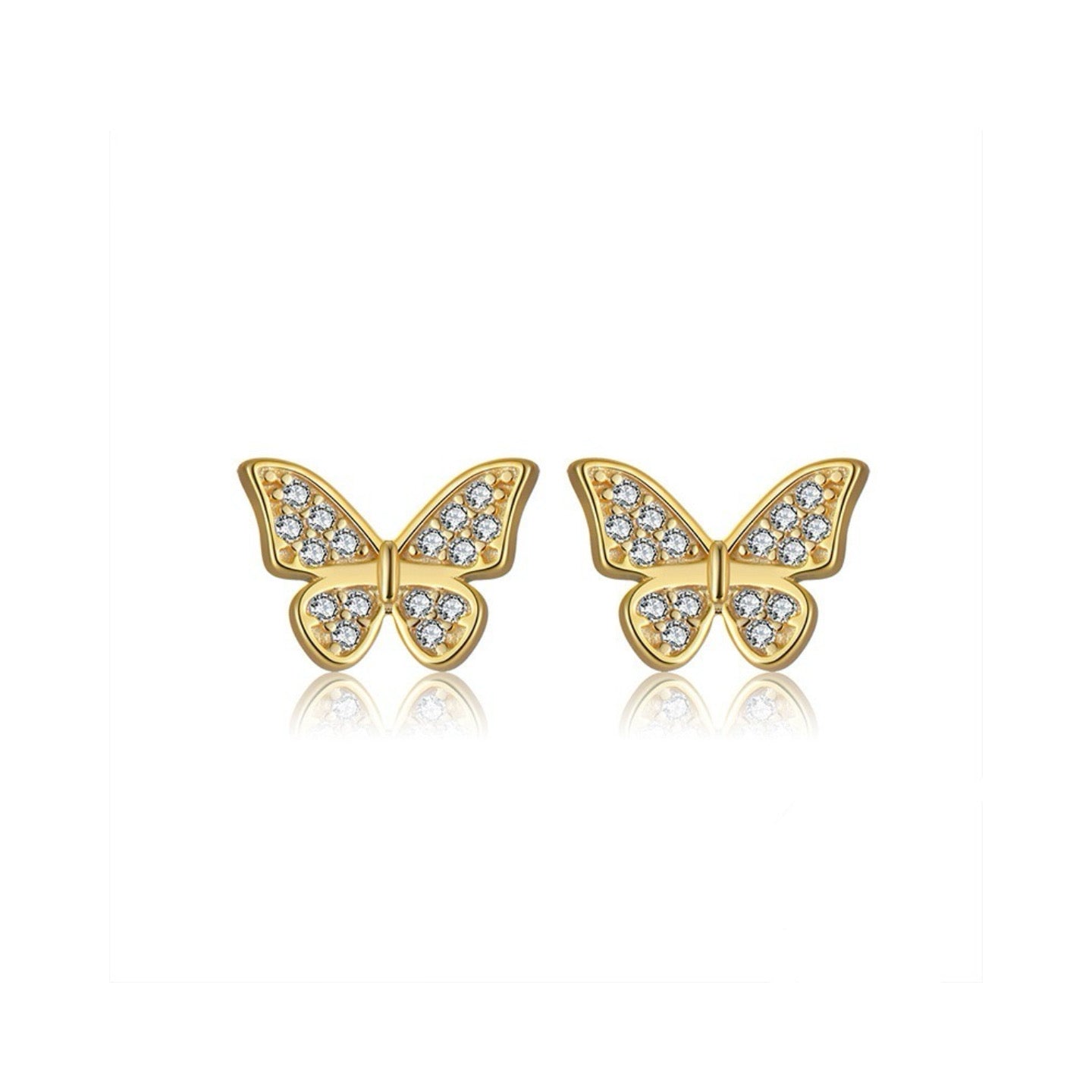 Celeste Butterfly – Gold Vermeil Stud Earrings