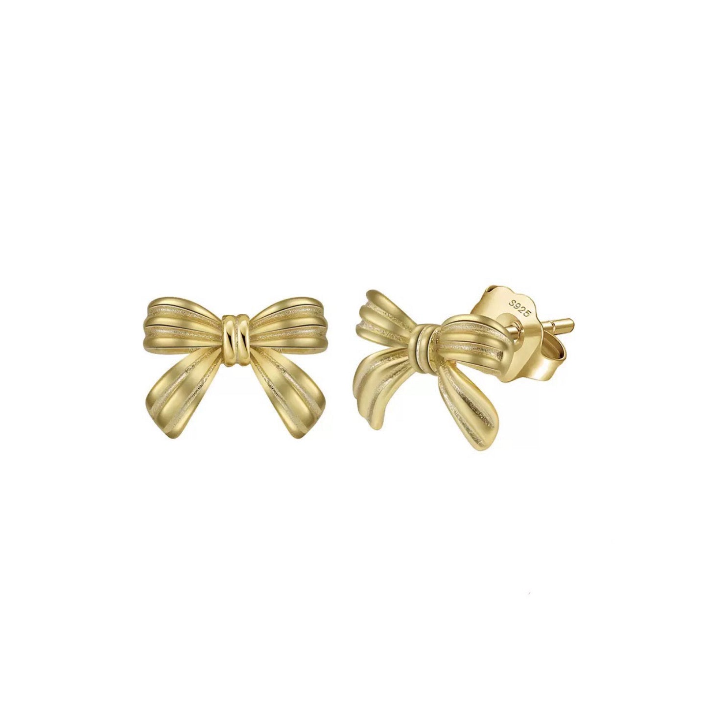 Luna Bow – Gold Vermeil Ribbon Stud Earrings