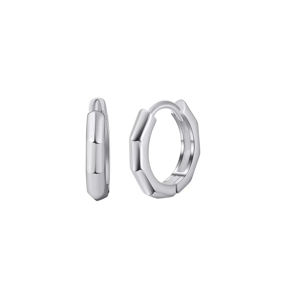 Golden Edge Hoop Earrings – 925 Sterling Silver