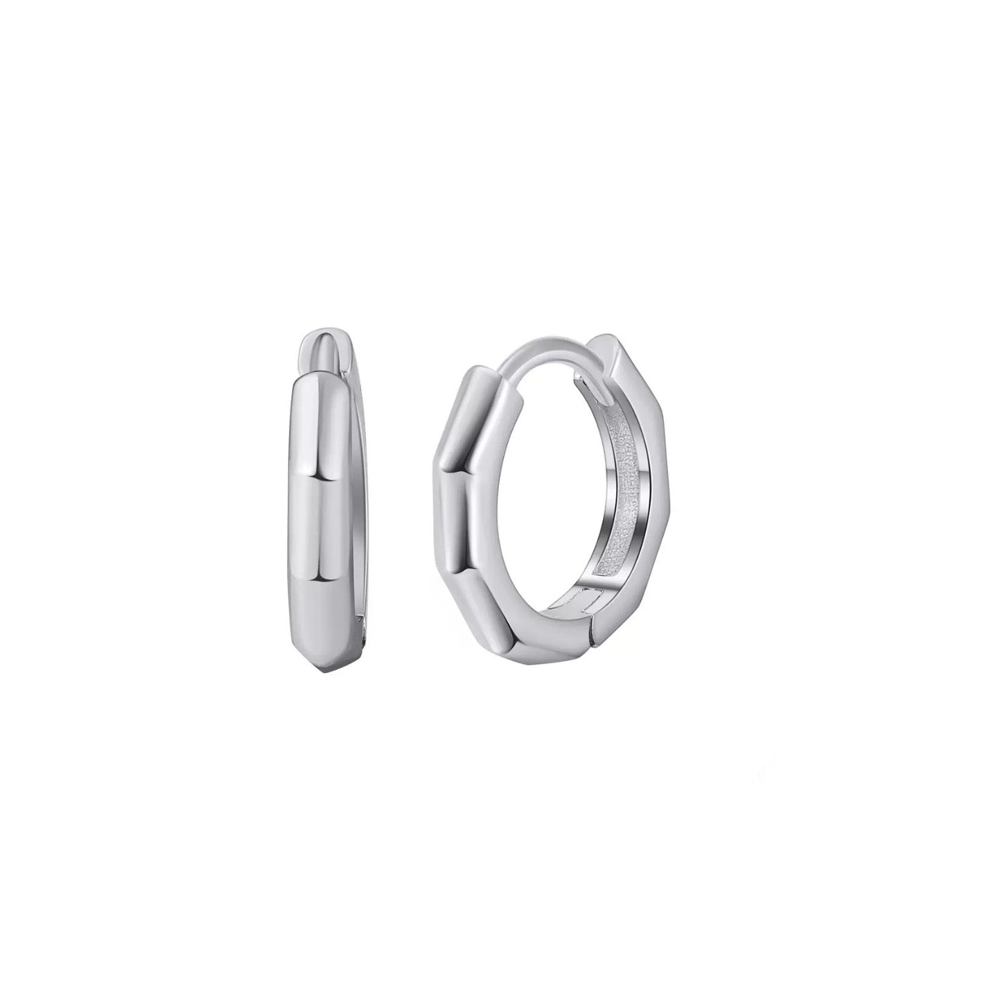 Golden Edge Hoop Earrings – 925 Sterling Silver