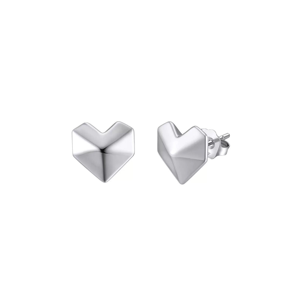 Nova Heart – Gold Vermeil Geometric Heart Stud Earrings