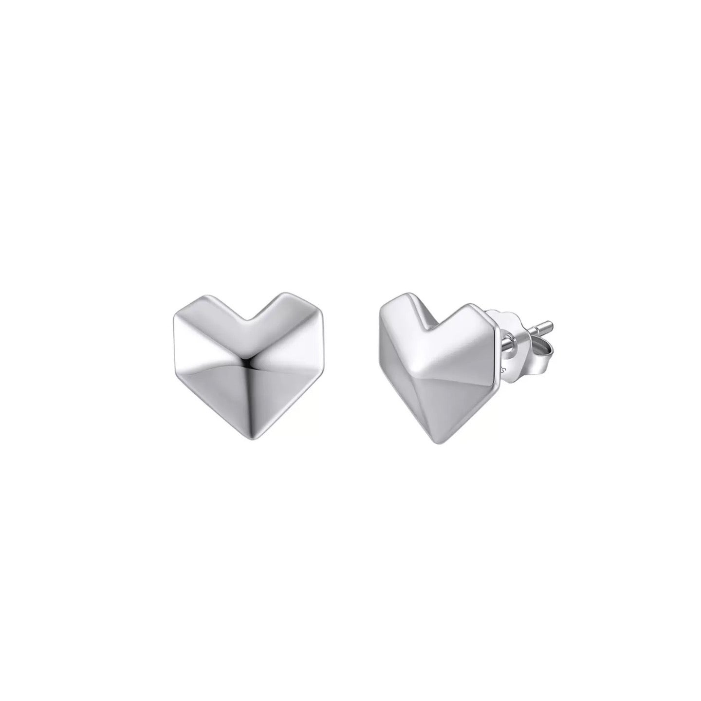 Nova Heart – Gold Vermeil Geometric Heart Stud Earrings