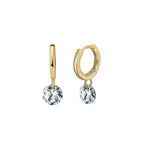 Dewdrop Solitaire Huggie Earrings Hoop Earrings