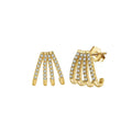 Gleaming Curve – Fan shaped Gold Plated Earrings