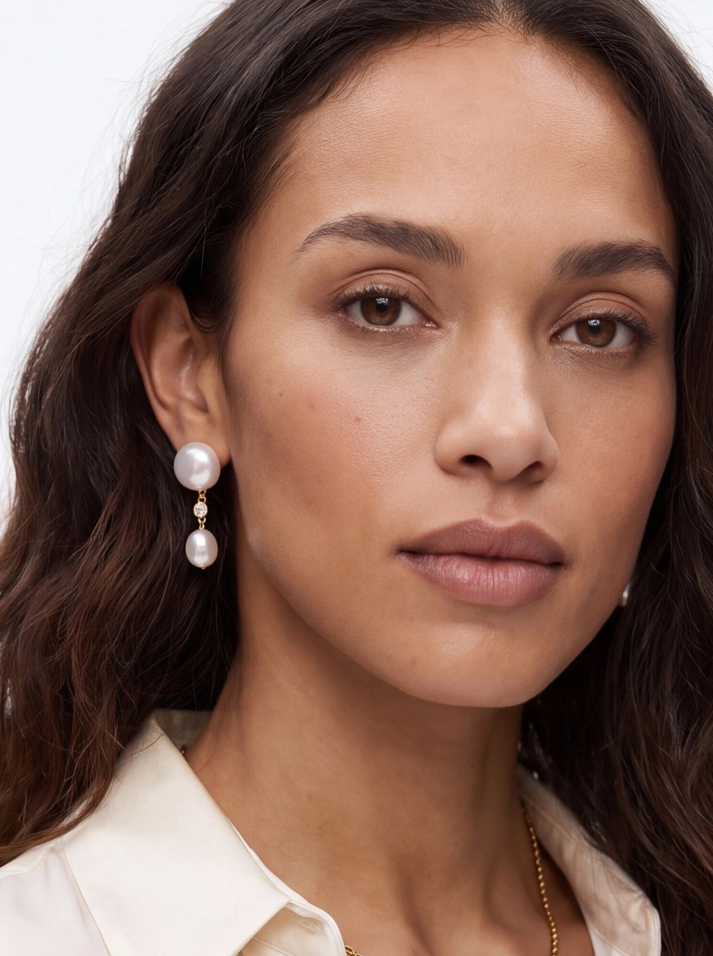 Pearl Poise Double Drop Earrings