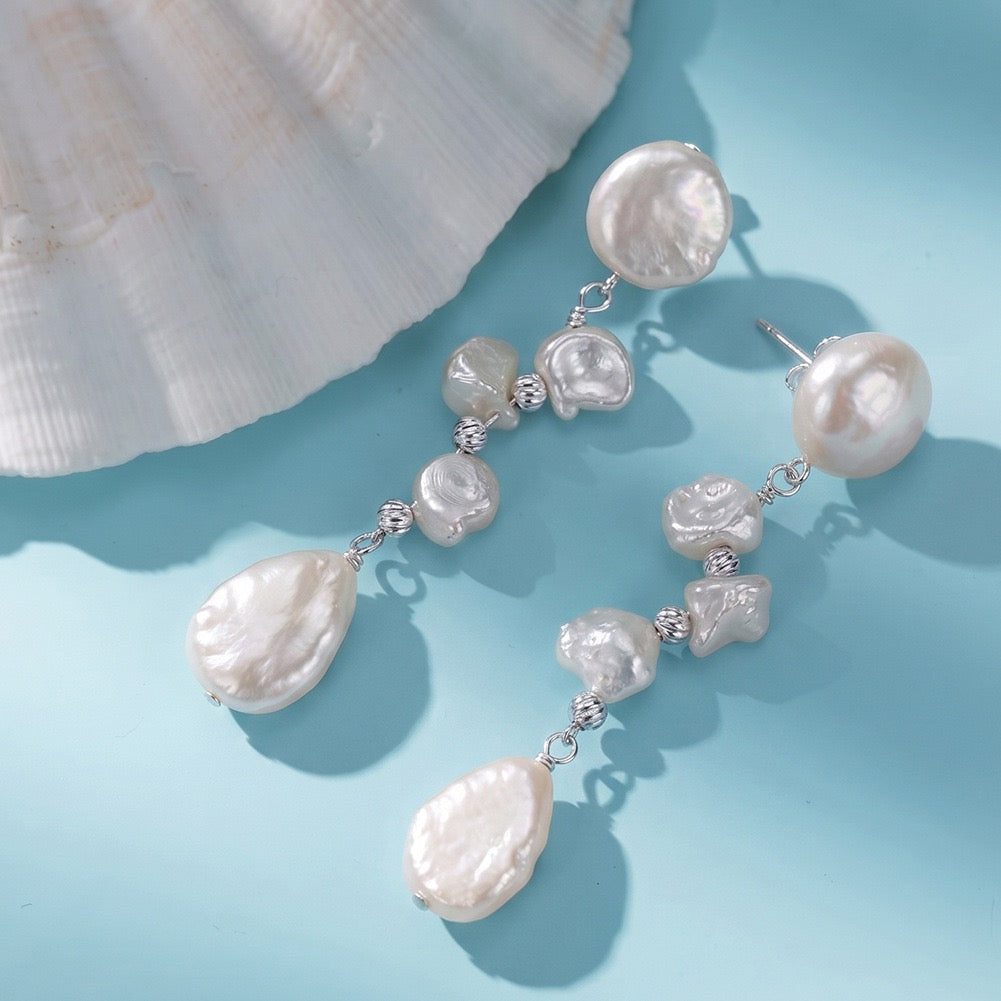 Pearl Blossom Cascade Earrings
