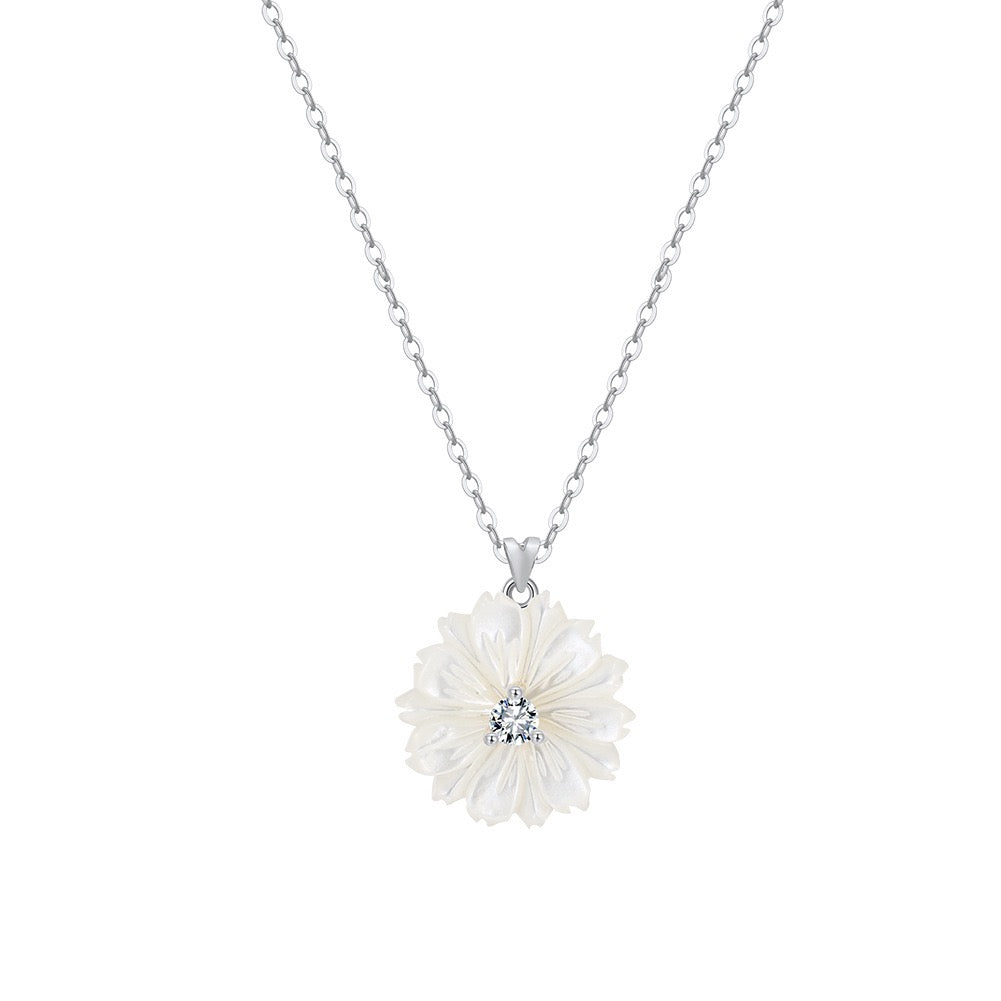 Lumi Flower – Shell & CZ Vermeil Necklace
