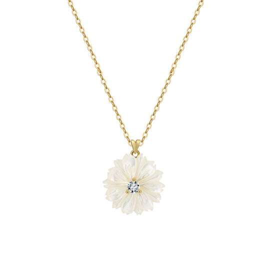 Lumi Flower – Shell & CZ Vermeil Necklace