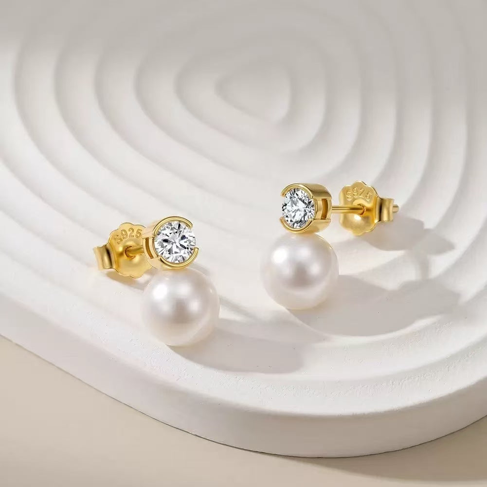 Pearl Duo Stud Earrings
