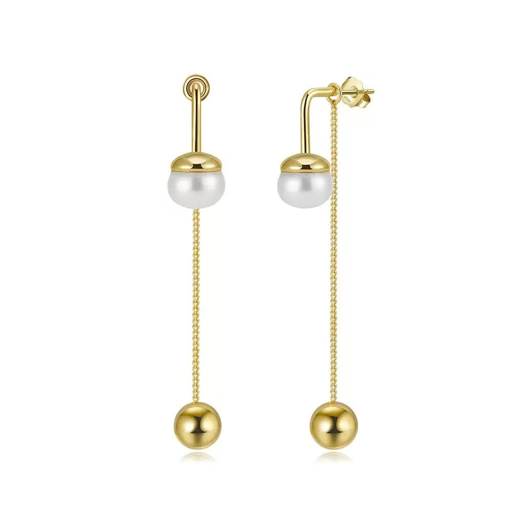 Pearl Threader Drop Earrings