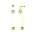 Pearl Threader Drop Earrings