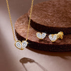 Twin Heart Moissanite Stud Earrings