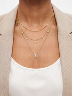 Multi Stone Layered Necklace Multi-Strand Necklaces