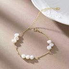 Pearl Cluster Chain Bracelet Chain & Link Bracelets
