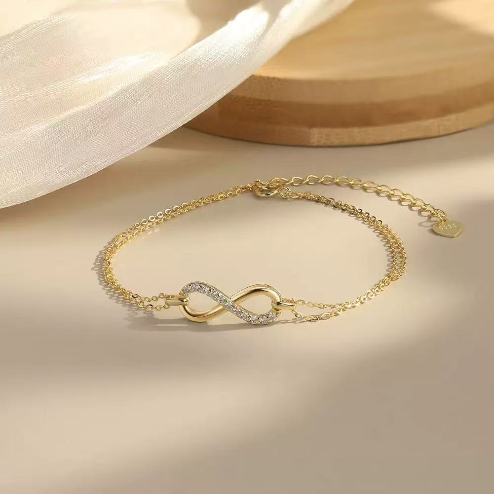 Infinity Glow Heart Link Charm Bracelet product photo by