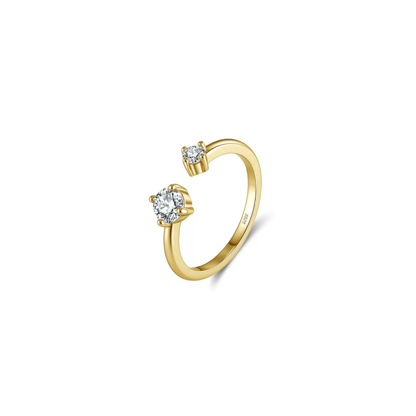 Two-Stone Moissanite Open Ring