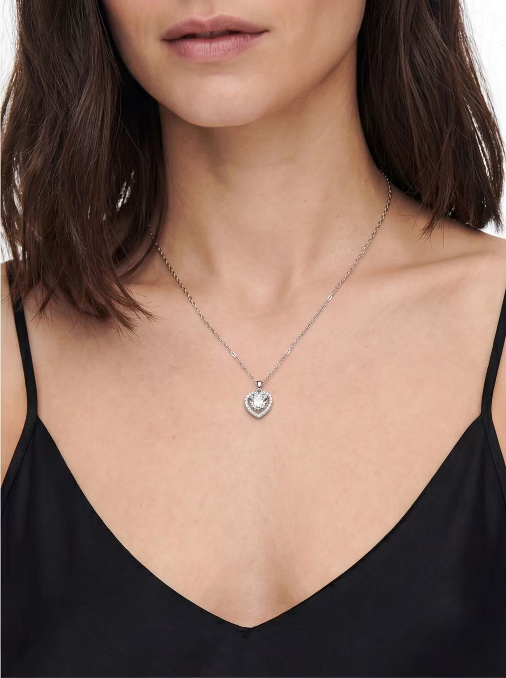 Heart Halo Pendant Necklace