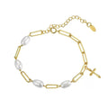 Pearl Cross Link Bracelet