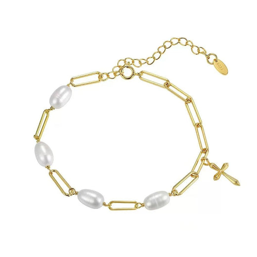 Pearl Cross Link Bracelet